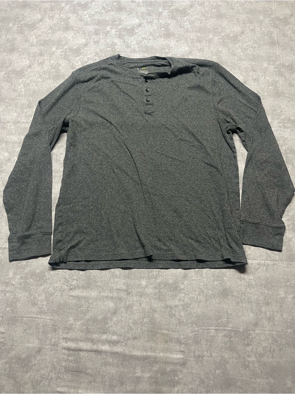 Premier Men's Long-Sleeve Henley Shirt - Charcoal Gray